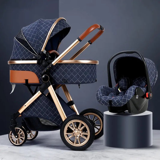 Rheese Quilted Buggy Set In Blue