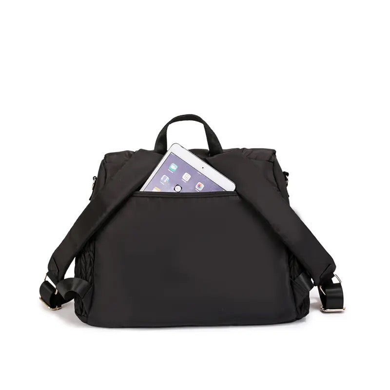 Woven Design Diaper Bag In Black