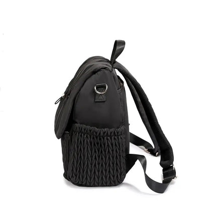 Woven Design Diaper Bag In Black
