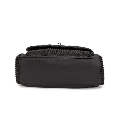 Woven Design Diaper Bag In Black